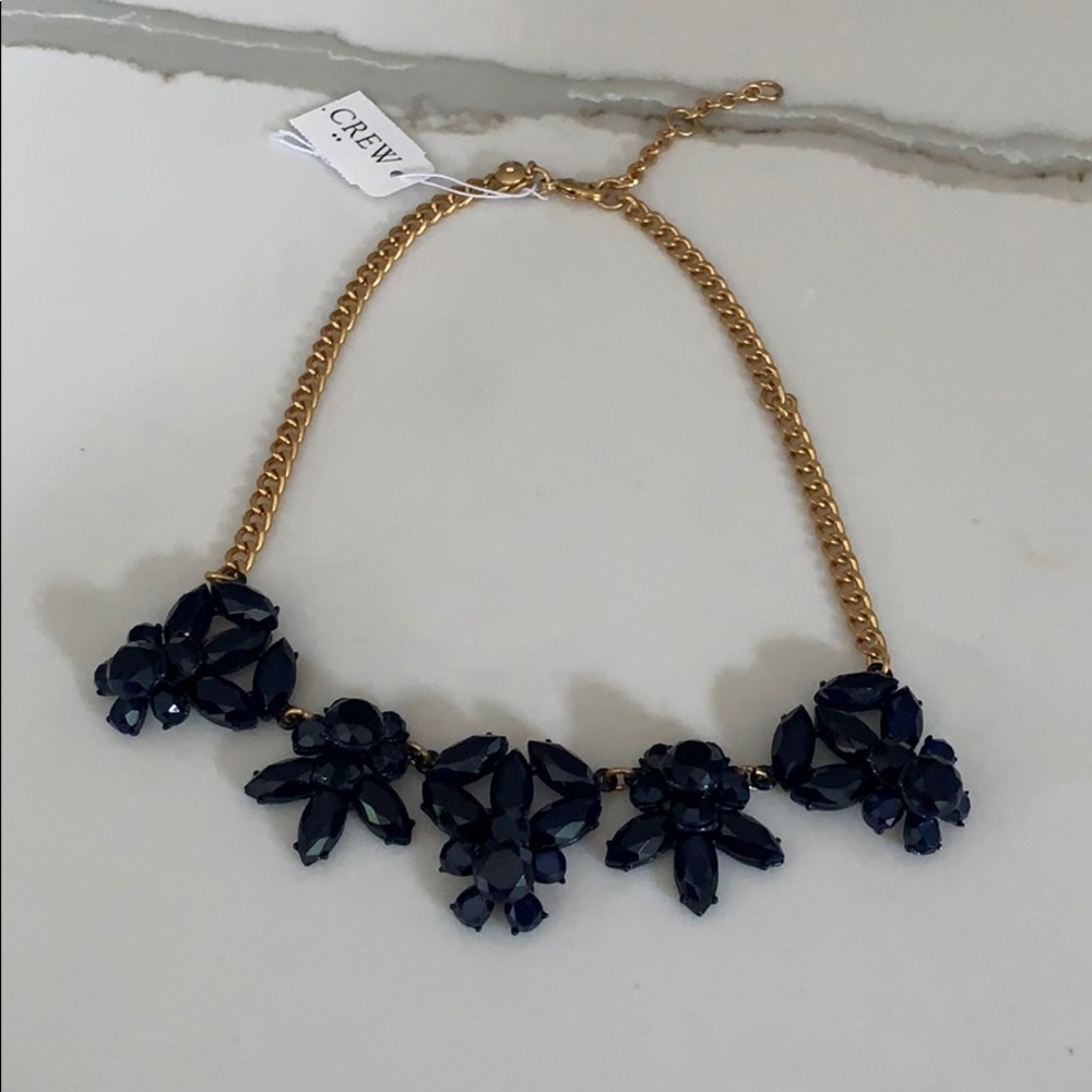NWT j crew navy stoned statement necklace
